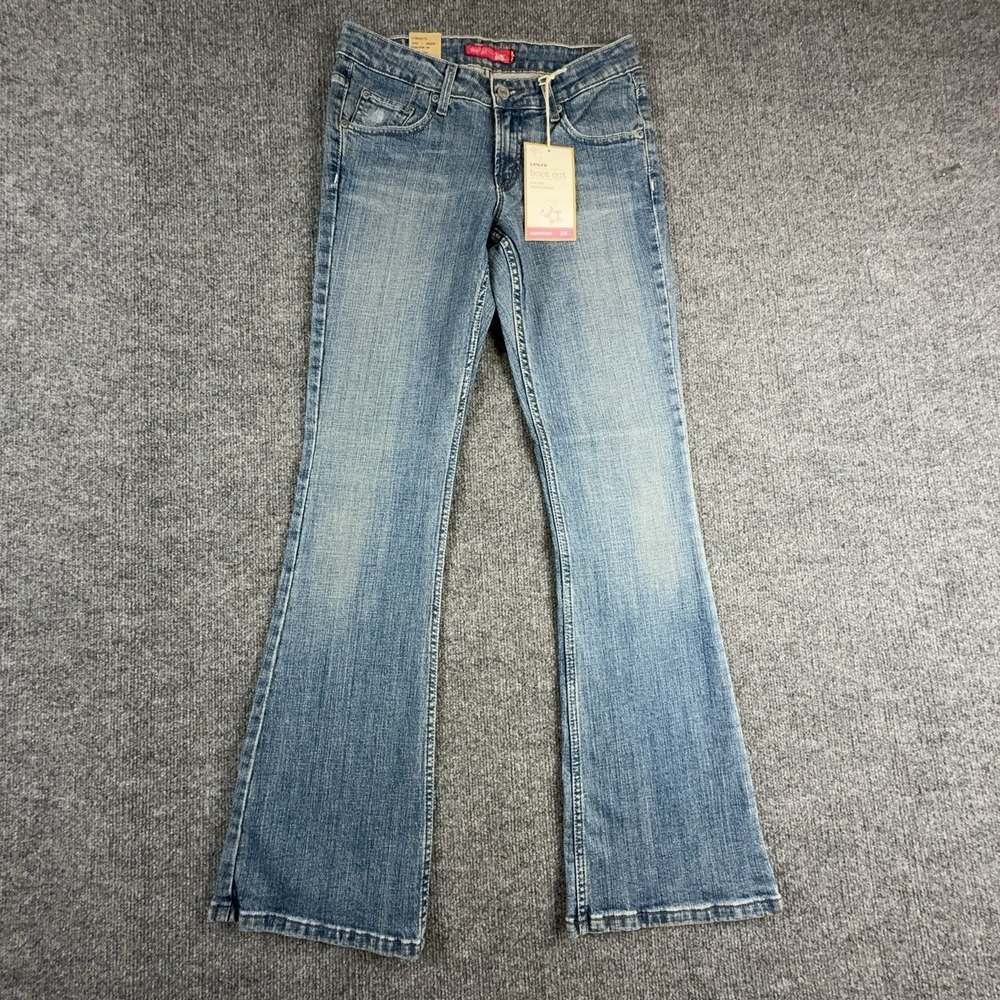 Y2K Levi's 518 Superlow Bootcut Jeans Juniors 3 Medium Blue Low Rise Stretch